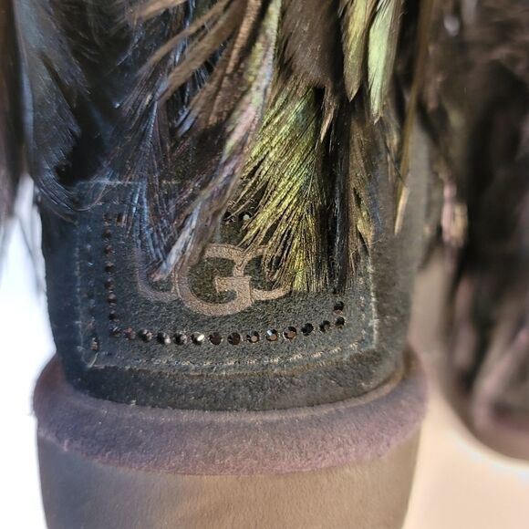 UGG Peacock Feather Swarovski Crystals Boots 6M - Picture 9 of 14
